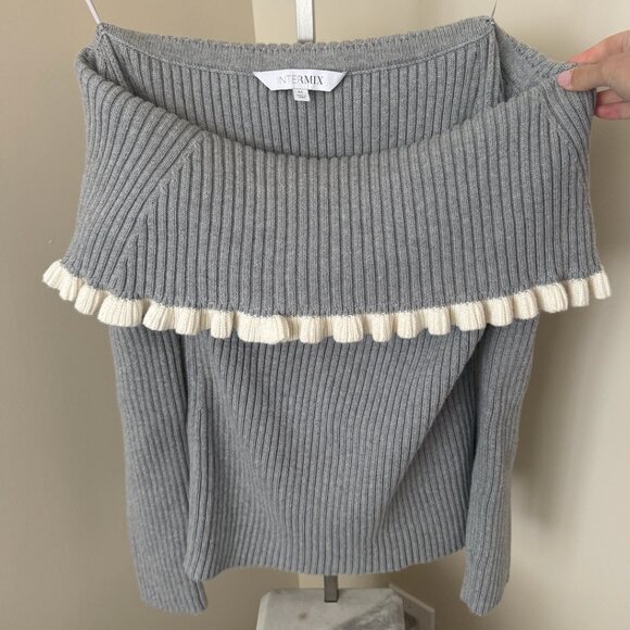 INTERMIX off the shoulder sweater - Picture 1 of 5